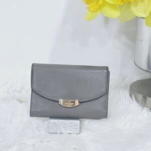 Kate Spade Women's Gray Pebble Leather Trifold Wallet